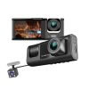 3 Channel Dash Cam Front And Rear Inside; 1080P Dash IR Night Vision; Loop Recording Car DVR Camera With 2 Inch IPS Screen 3 Cameras Car Dashcam