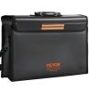 VEVOR Fireproof Document Box, Fireproof Document Bag with Lock, 3-layer Folding Fireproof and Waterproof File Box 15.35x12.4x13.98 inch with Zipper