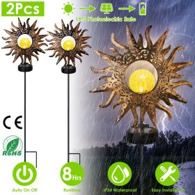 Solar Powered Sun Stake Lamp IP54 Waterproof Decorative Lamp