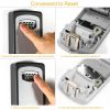 Key Lock Box Keys Storage Lock Box with 4 Digits Combination Resettable Codes Wall Mounted Outdoor Waterproof Cover