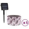 Solar Fairy Lights 5 pcs 5x200 LED Warm White Indoor Outdoor