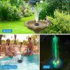 Solar Powered Fountain Pump Floating Bird Bath Pond Pump w/ LED Lights 7 Nozzles For Aquarium Garden Backyard Pond Pool Outdoor