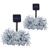 2Pcs Solar Powered String Lights 50LED Beads Fairy Sakura Flower Blossom Lights