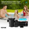 VEVOR Swimming Pool Pump 1.5HP 115V 1100W, Single Speed Pumps for Above Ground, Powerful Self Primming Pool Pumps w/ Strainer Filter Basket