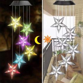 LED Colorful Solar Power Wind Chime Crystal Hummingbird Butterfly Waterproof Outdoor Windchime Solar Light for Garden outdoor (Ships From: China, Emitting Color: 04)