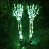 2pcs Solar Halloween Decorations Light, 2 Pack Lighted Skeleton Arms Hand Stakes, 40 LED Lights, Light Up Figurine Holiday Party Indoor Outdoor Decor