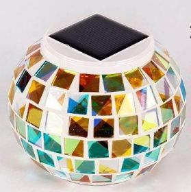 Solar-Powered Waterproof Color Changing Glass Ball Garden Lamp (Design: glass ball)