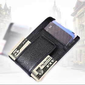 Money Clip with RFID Safe Wallet (Color: Black)