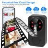 WiFi Security Doorbell Camera with Volume Adjustable Wireless Chime 1080P Camera Night Vision 2-Way Audio Free Cloud Storage