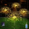 Outdoor Solar Garden Lights;  4 Pack 120 LED Copper Wire Waterproof Solar Garden Fireworks Lamp with Remote;  8 Modes Decorative Sparkles Stake Landsc