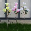 LED Magnolia Flower Stake Light Solar Energy Rechargeable for Outdoor Garden