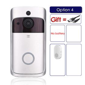 EKEN V5 Smart WiFi Video Doorbell Camera Visual Intercom With Chime Night vision IP Door Bell Wireless Home Security Camera (Plug Type: US plug, Color: Option 4)