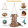 Solar Bird Feeder Decorative Hanging Bird Feeder Lantern Warm White Light Bird Feeder for Outdoor Garden Backyard