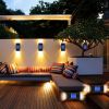 2pcs Solar Up & Down Wall Light Outdoor Waterproof Decorative Light For Scene Atmosphere