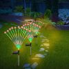 2Pcs Solar Firefly Lights Swaying Decorative Pathway Stake Lamp IP65 Waterproof Landscape Patio Yard Night Light