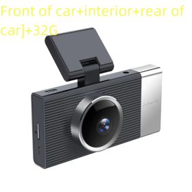 WIFI Driving Recorder Three Lens Mobile Phone APP Interconnection Night Vision Large Wide Angle (Option: Front, Inside And Rear 32g)